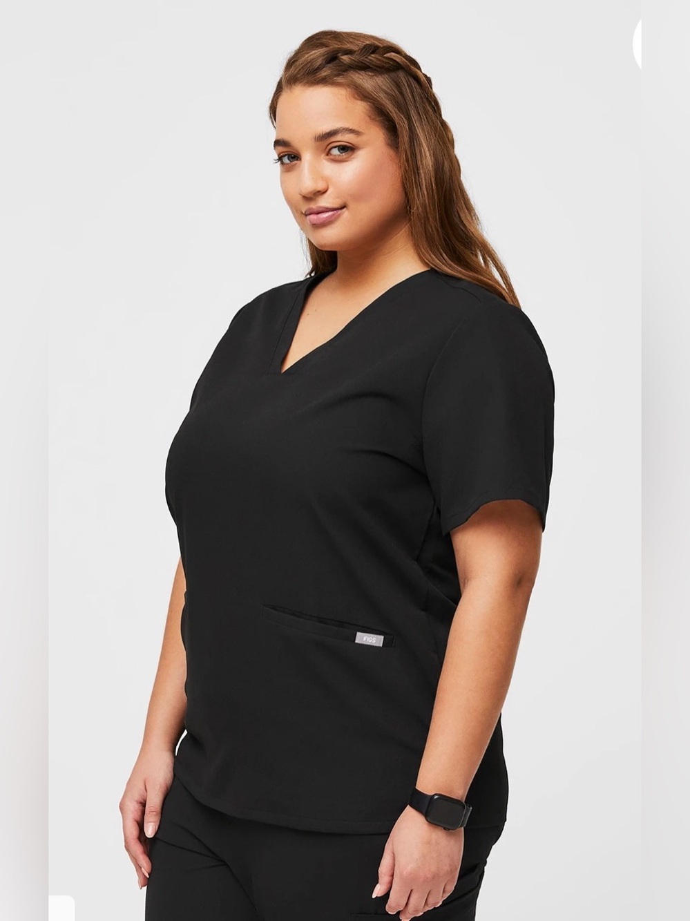 Figs Casma Scrub Top Size 3XL Black V-Neck Modern Fit Nursing Back To School CCA